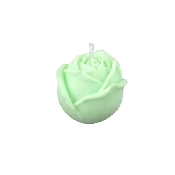 Bougie parfumée formant une rose.