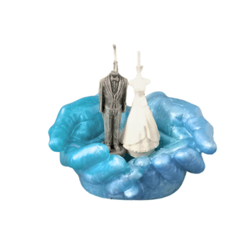 Support en résine époxy en forme de rectangle comprenant un brûleur de fondant, un vase main en époxy, 1 chauffe plat et une coupelle garnie au parfum choisi,Sera fourni avec 50lm de la fragrance au choix et de 6 bâtons en rotin